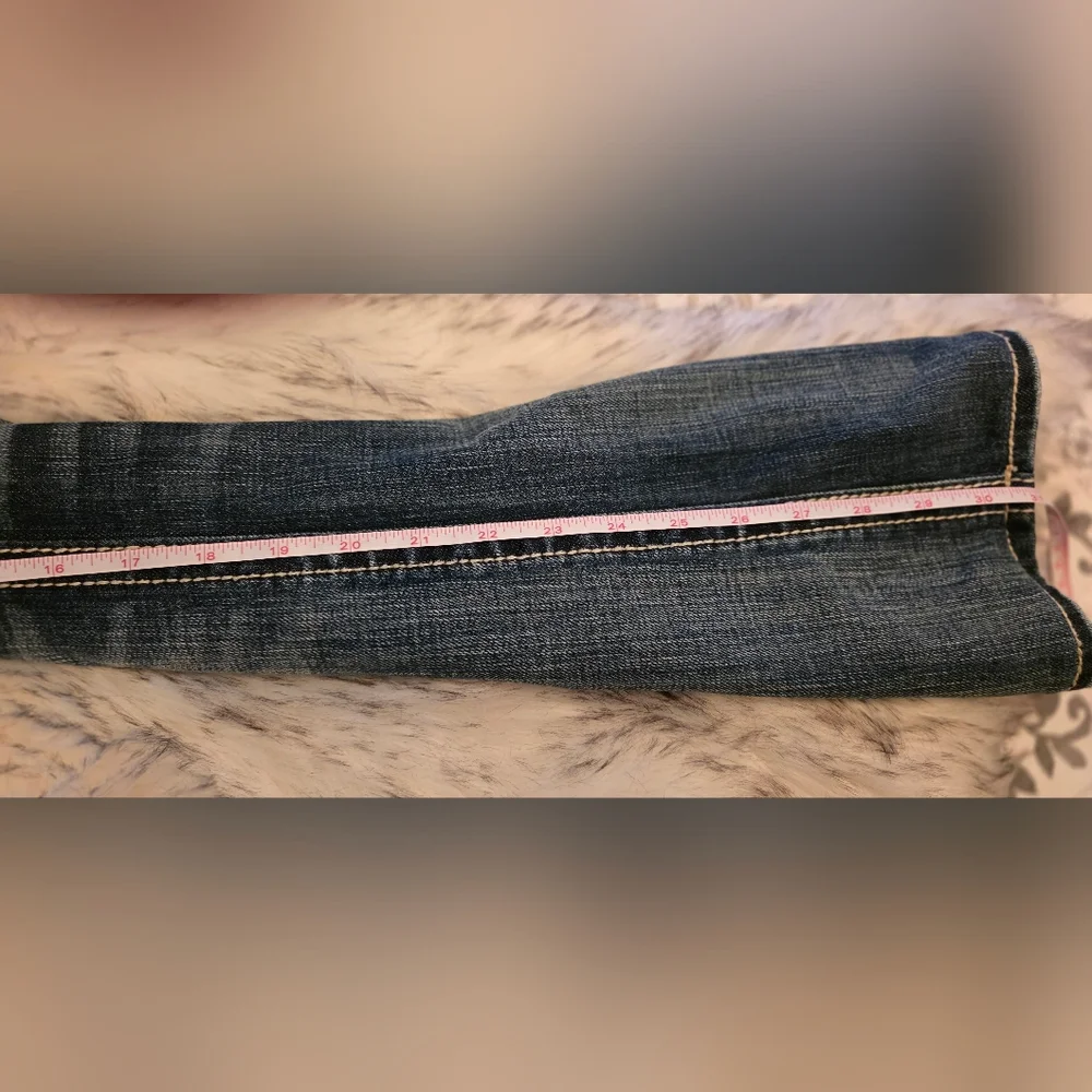 Rock Revival Noel Bootcut Jeans Size 26 Heavy Stitch Distressed Like New